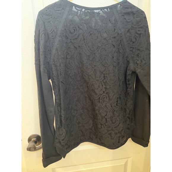 democracy womens black lace top Sz M - Picture 2 of 9